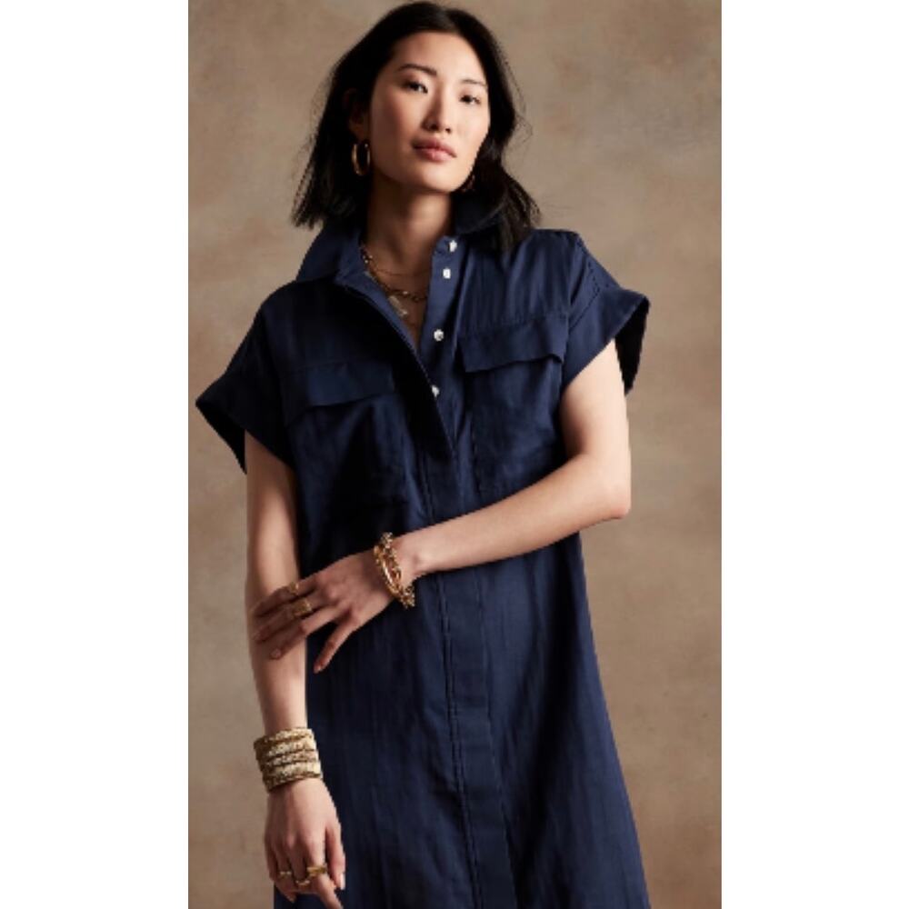 Banana Republic utility shirtdress | free shipping - Picture 1 of 7